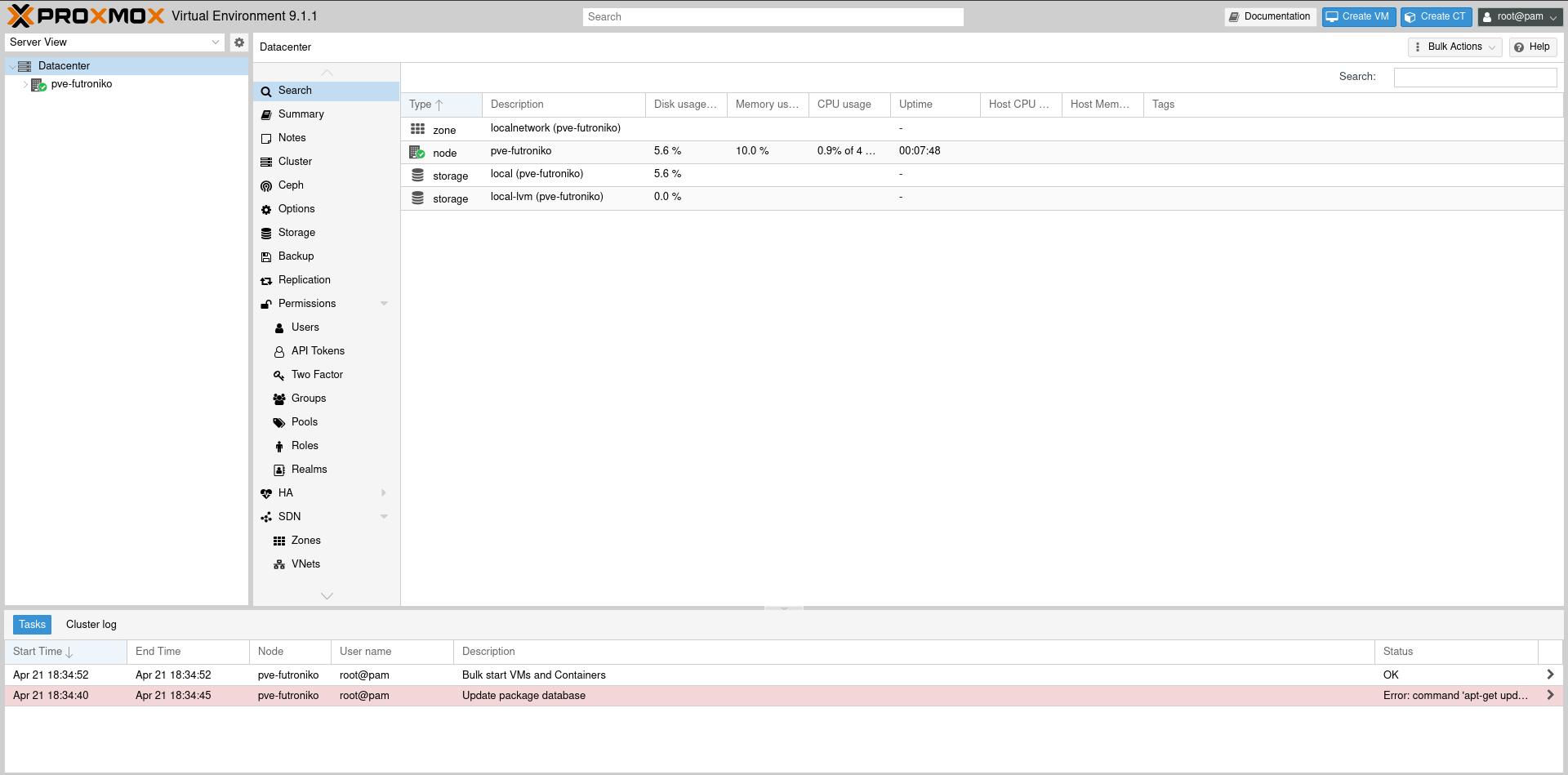 ProxmoxVE Web Interface